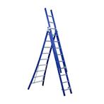 Eurostairs Reform ladder 3 delig BLAUW gecoat, Verzenden, Nieuw