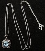 Topaas - Zilver, Topaas blauw - Geloofsketting in massief, Antiek en Kunst