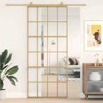 vidaXL Schuifdeur 90x205 cm helder ESG-glas en aluminium, Doe-het-zelf en Bouw, Deuren en Vliegenramen, Verzenden, Nieuw