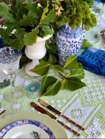 Ancien napperon en dentelle de filet, grandes tables, -