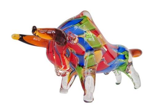 Beeldje - Bull - Glas, Antiek en Kunst, Kunst | Designobjecten