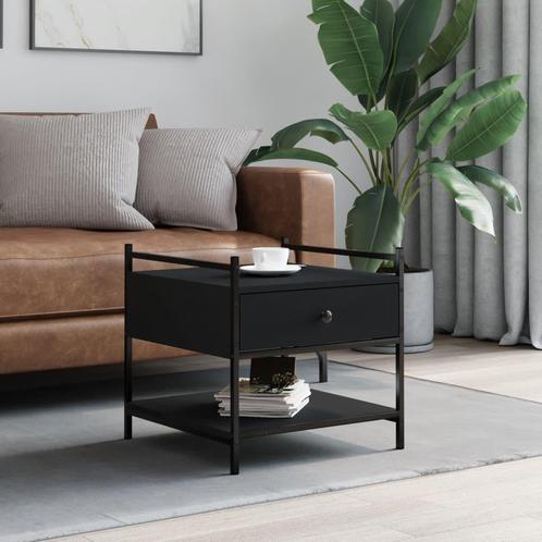 vidaXL Salontafel 50x50x50 cm bewerkt hout zwart, Huis en Inrichting, Tafels | Salontafels, Nieuw, Verzenden