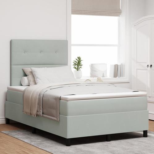 vidaXL Boxspringbed met Matras Lichtgrijs Klein Dubbel, Huis en Inrichting, Slaapkamer | Bedden, Nieuw, Verzenden