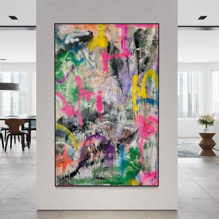 Timo Wedell - Regenwald - XXL - Abstract, Antiquités & Art, Art | Peinture | Moderne