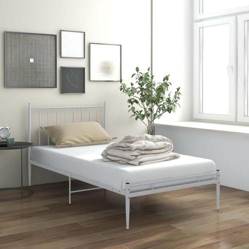 vidaXL Bedframe metaal wit 100x200 cm, Huis en Inrichting, Slaapkamer | Bedden, Nieuw, Verzenden