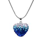Fako Bijoux® - Ketting - Disco Dots - Hart Duo - Donkerblauw, Verzenden, Nieuw