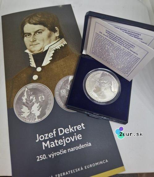 Slowakije. 10 Euro 2024 Jozef Dekret Matejovie Proof, Postzegels en Munten, Munten | Europa | Euromunten