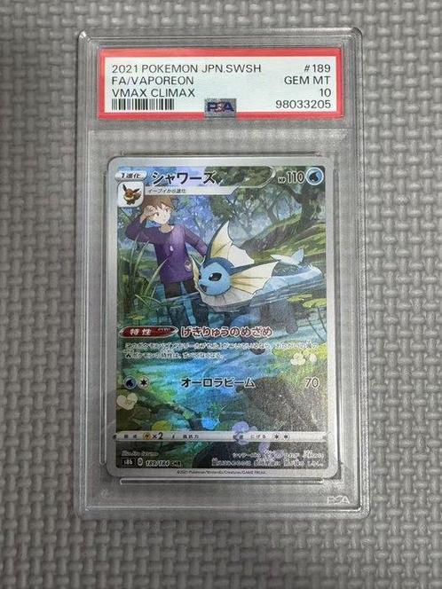 Pokémon - 1 Graded card - VAPOREON Full Art - PSA 10, Hobby en Vrije tijd, Verzamelkaartspellen | Pokémon