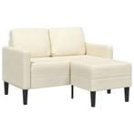 vidaXL 2-zitsbank met chaise L-vorm crèmekleurig 125 cm, Huis en Inrichting, Zetels | Zetels, Verzenden, Nieuw