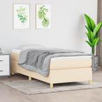 vidaXL Boxspring bed 80x200 cm stof crèmekleurig, Verzenden