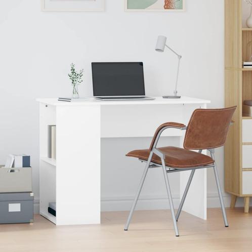 vidaXL Bureau 100x55x75 cm bewerkt hout wit, Huis en Inrichting, Bureaus, Nieuw, Verzenden