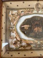 Antiek Reliekhouder - Zijde - 1800-1850 - Kader reliquie, Antiek en Kunst