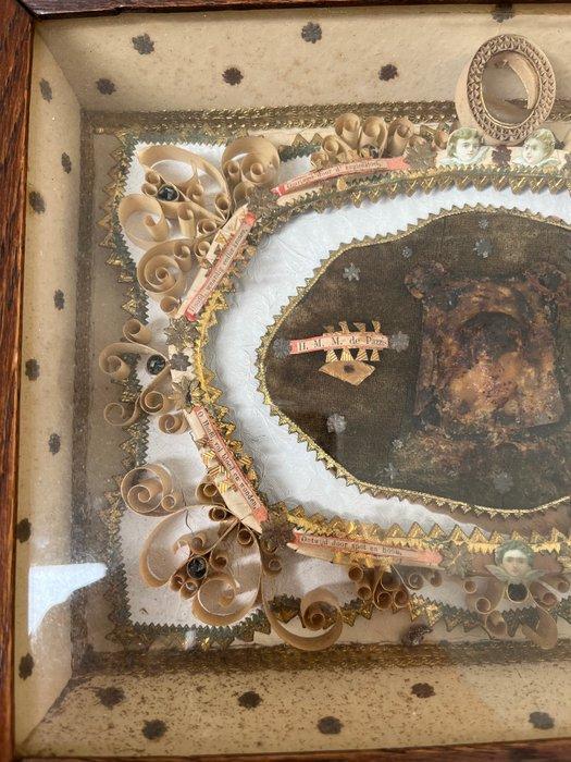 Antiek Reliekhouder - Zijde - 1800-1850 - Kader reliquie, Antiek en Kunst, Kunst | Niet-Westerse kunst