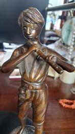 Figurine - Jongen met fluit en meisje met viool - 2 kg (2) -, Antiek en Kunst