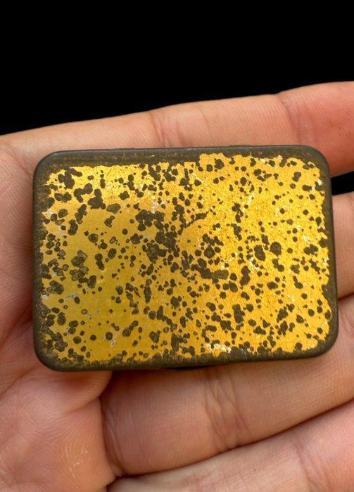 Blikken doos - Curieus en zeldzaam tinnen doosje in, Antiquités & Art, Curiosités & Brocante