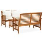 vidaXL 3-delige Loungeset met kussens massief acaciahout, Verzenden, Nieuw, Loungeset