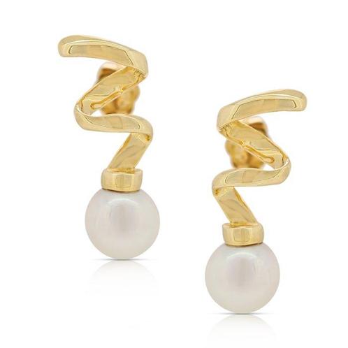 Boucles doreilles - 18 carats Or jaune Perle, Handtassen en Accessoires, Oorbellen
