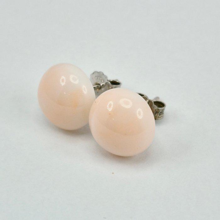 Koraal - Zilver - Oorbellen - Roze koraal, Antiek en Kunst, Curiosa en Brocante