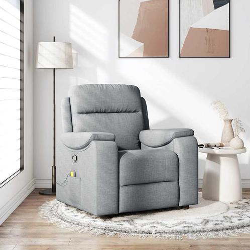 vidaXL Massagestoel verstelbaar stof lichtgrijs, Huis en Inrichting, Fauteuils, Nieuw, Verzenden