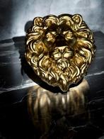 Reliëf, Golden Lion Wall Sculpture - 23 cm - beton, Gips -, Antiek en Kunst