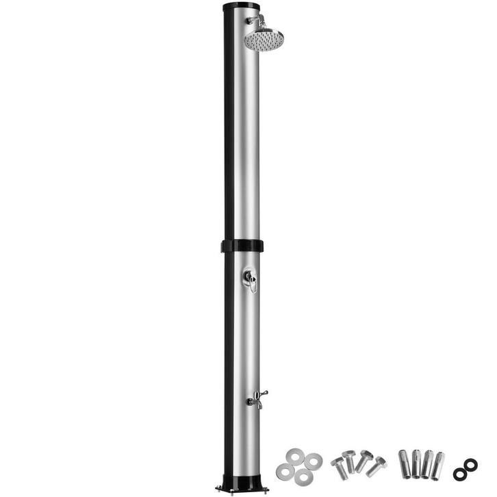 tectake Buitendouche Orinoco 38l - zwart/zilver, Doe-het-zelf en Bouw, Sanitair, Verzenden