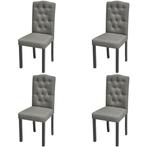 vidaXL Eetkamerstoelen 4 st stof grijs, Huis en Inrichting, Stoelen, Verzenden, Nieuw