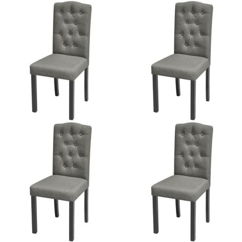 vidaXL Eetkamerstoelen 4 st stof grijs, Huis en Inrichting, Stoelen, Nieuw, Verzenden