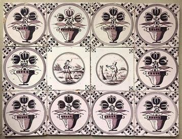 Carreau (12) - Un champ de tuiles - vases de fleurs et