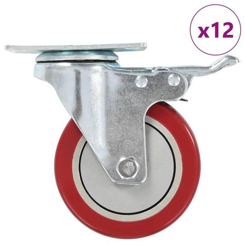 vidaXL Zwenkwielen 12 st 100 mm, Doe-het-zelf en Bouw, Overige Doe-Het-Zelf en Bouw, Nieuw, Verzenden
