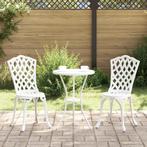 vidaXL 3-delige Tuin Bistro Set Witte Gietaluminium, Tuin en Terras, Tuinsets en Loungesets, Verzenden, Nieuw