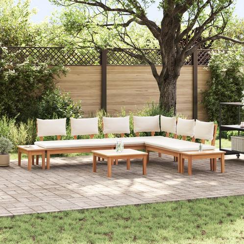 vidaXL Tuinbank set 4 pcs Bruin en Crème 2-zitter Medium, Tuin en Terras, Tuinsets en Loungesets, Nieuw, Verzenden