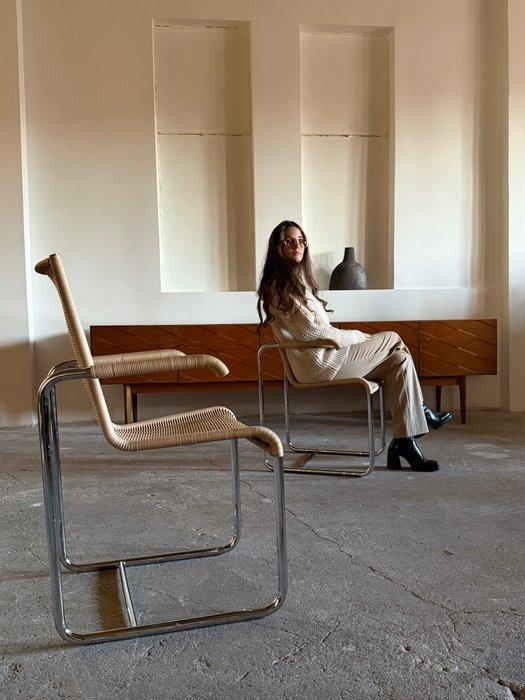 Tecta - Axel Bruchhäuser - Stoel (2) - D20 - Rattan, stalen, Antiek en Kunst, Antiek | Meubels | Stoelen en Sofa's