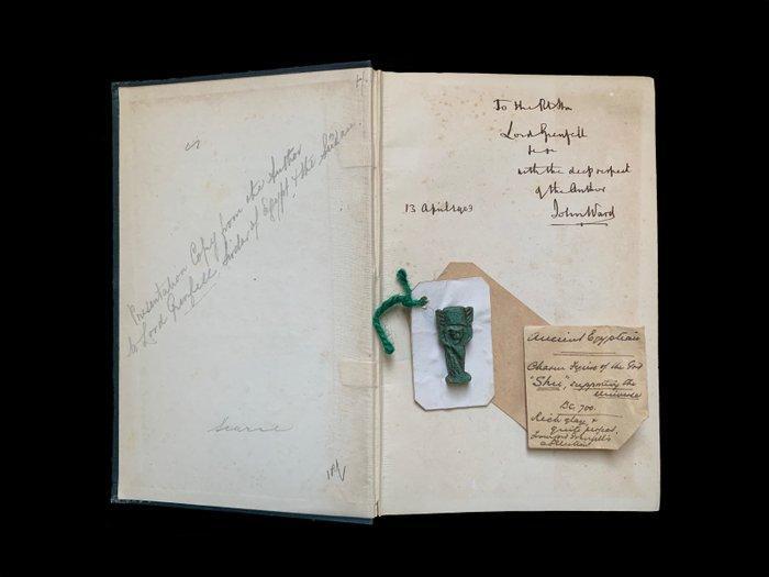 Oud-Egyptisch Shu Amulet en Boek uit de Lord, Verzamelen, Mineralen en Fossielen