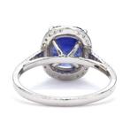 Zonder minimumprijs - Ring Platina - 4.09ct. tw. Saffier -, Nieuw