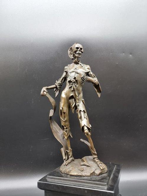 Statue, Large Bronze Memento Mori Skeleton - 34 cm - Bronze,, Antiek en Kunst, Kunst | Designobjecten