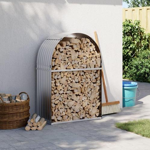 vidaXL Haardhoutopslag 80x45x120 cm gegalvaniseerd staal, Tuin en Terras, Brandhout, Verzenden