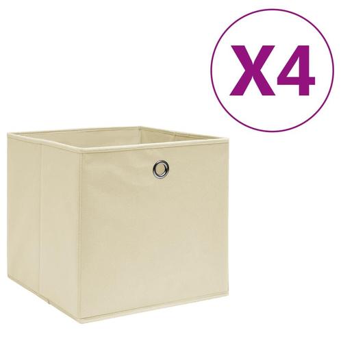 vidaXL Opbergboxen 4 st 28x28x28 cm nonwoven stof, Doe-het-zelf en Bouw, Kratten en Dozen, Nieuw, Verzenden