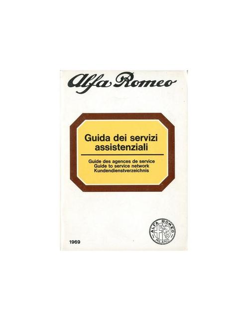 1969 ALFA ROMEO DEALER SERVICE BOEK, Auto diversen, Handleidingen en Instructieboekjes