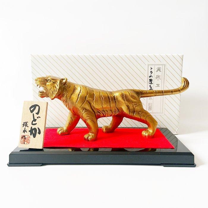 Figuur - Takaoka bronze Gold-Toned Metal Tiger Sculpture, Antiquités & Art, Antiquités | Autres Antiquités