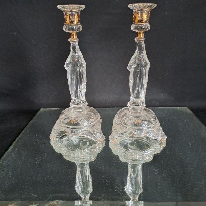 Val Saint Lambert - Taperstick (kleine blaker met een dunne, Antiek en Kunst, Antiek | Glaswerk en Kristal