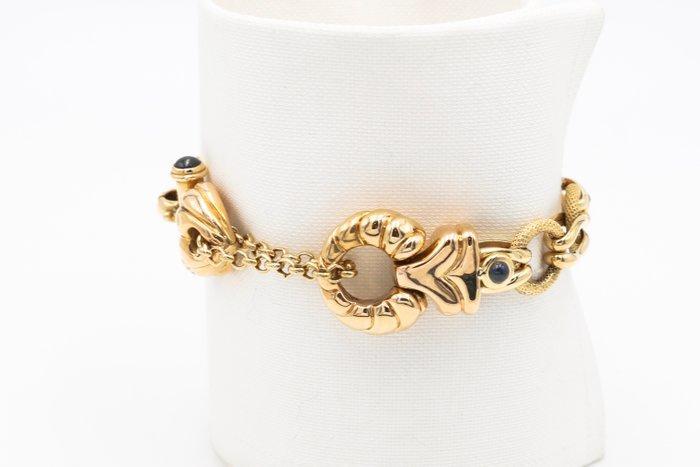 Armband - 18 karaat Geel goud Saffier, Handtassen en Accessoires, Armbanden