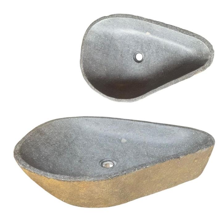 Lendo Online Vasque à Poser Pierre Naturelle 60-70x38-43 cm, Bricolage & Construction, Sanitaire