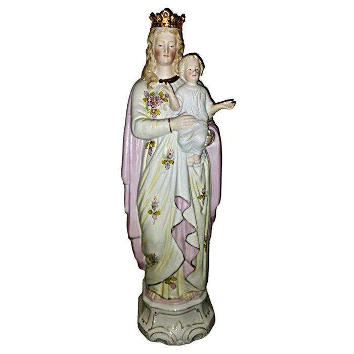 Beeld, Madonna met Kind - 38 cm - Biscuit porselein, Antiek en Kunst, Antiek | Boeken en Manuscripten