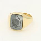 Ring - 14 karaat Geel goud - Hematiet, Handtassen en Accessoires, Ringen, Nieuw