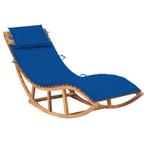 vidaXL Chaise longue à bascule avec coussin Bois de teck, Jardin & Terrasse, Verzenden, Neuf