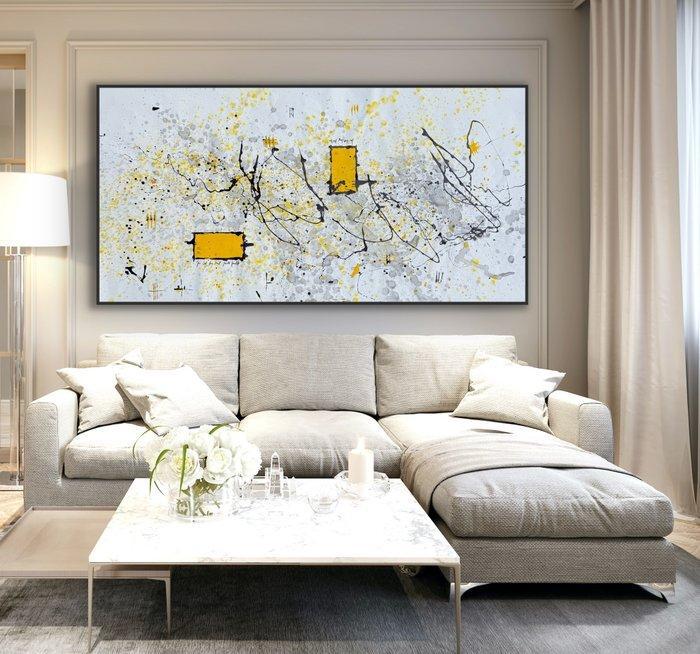 Laura Pinchete - Black and yellow VIII XXXL, Antiek en Kunst, Kunst | Designobjecten