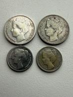 Nederland. 1/10, 1/4 Gulden 1900/1901, 4 stuks (Zonder