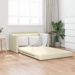 vidaXL Vloersofa Bed 2-in-1 Crème 124x71x78 cm Kunstleer, Verzenden, Nieuw