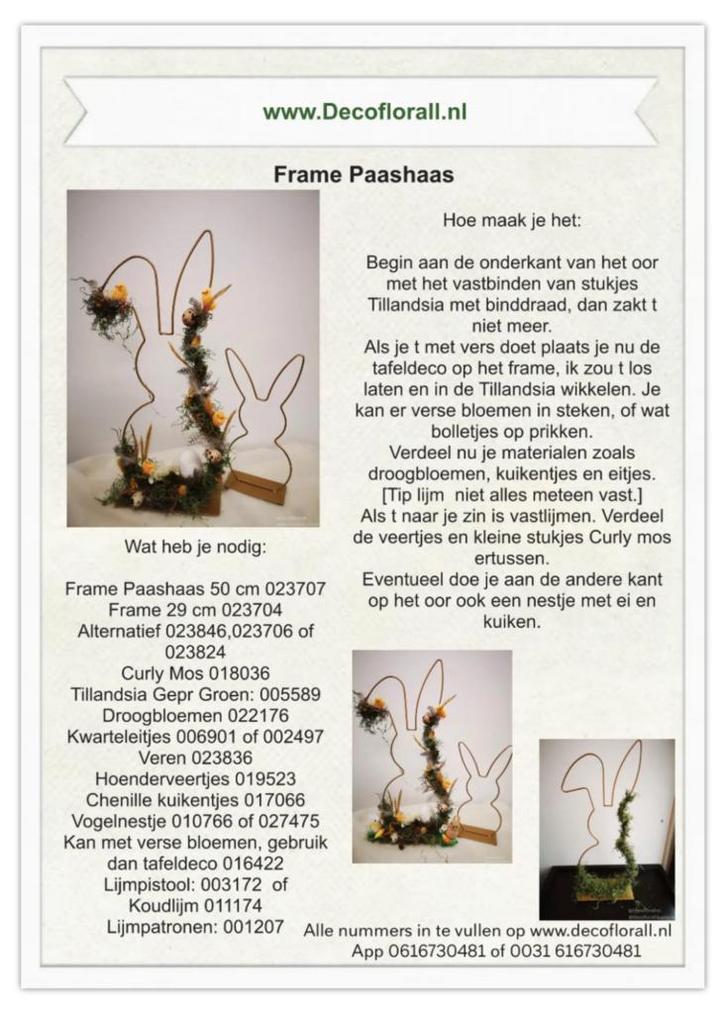 Frame Paashaas Stel zelf je pakket samen, Maison & Meubles, Accessoires pour la Maison | Plantes & Fleurs artificielles