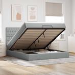 vidaXL Ottoman bed met matras 160x200cm stof lichtgrijs, Huis en Inrichting, Slaapkamer | Bedden, Verzenden, Nieuw
